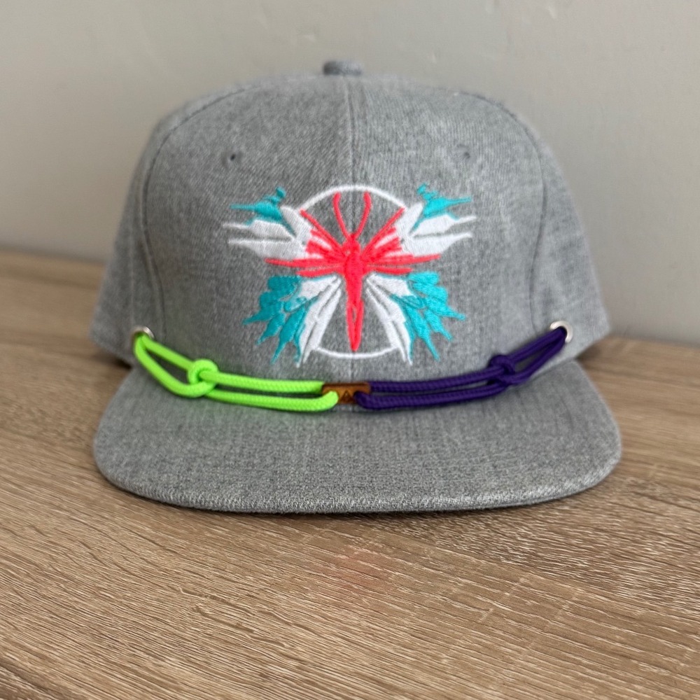 Findlay Snapback Hat Gray Butterfly Embroidered Cap Mens Retail Exclusive
